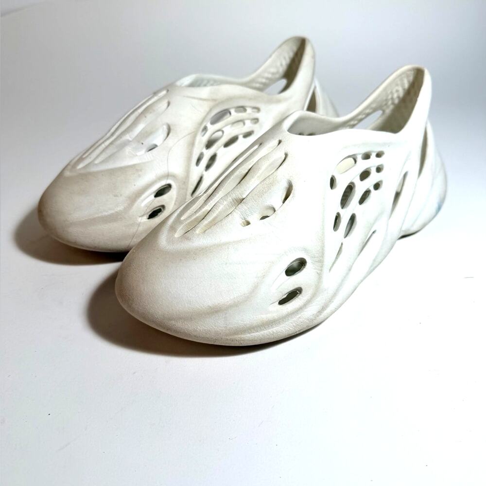 Futuristic White Foam Slip-On Shoes